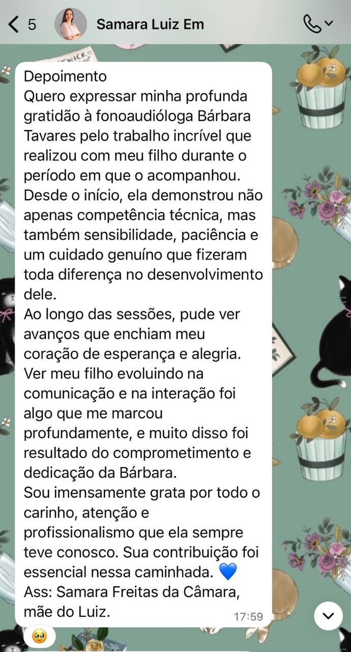 Depoimento de Samara, mãe do Luiz